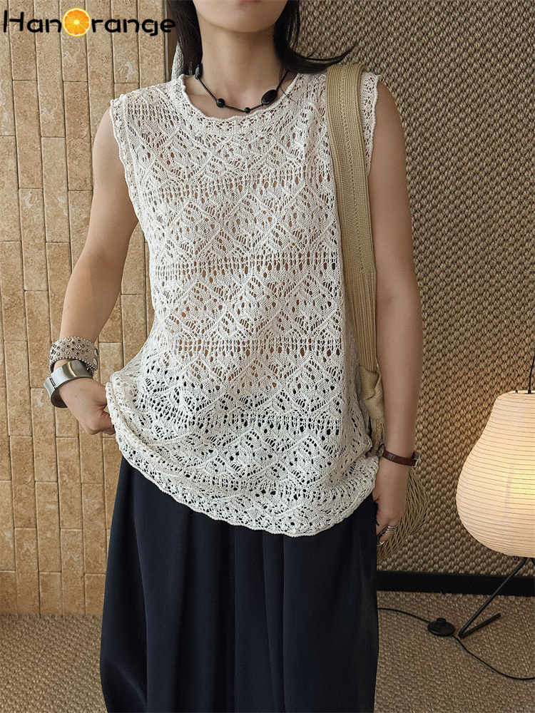 한오렌지 2026 여름 보헤미안 롬버스 니트 탱크탑 + - Skirts 리뷰 및 가격