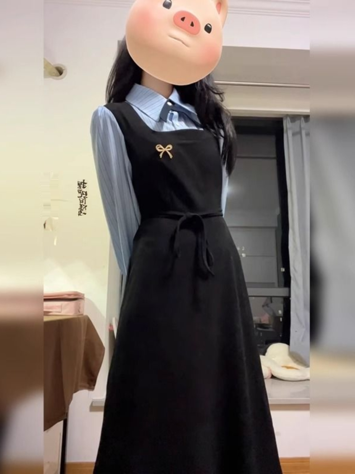 세련된 블랙 컬러의 대학 스타일 셔츠형 원피스, 여성용 - Korean Style A Line Shirt Dress 리뷰 및 가격