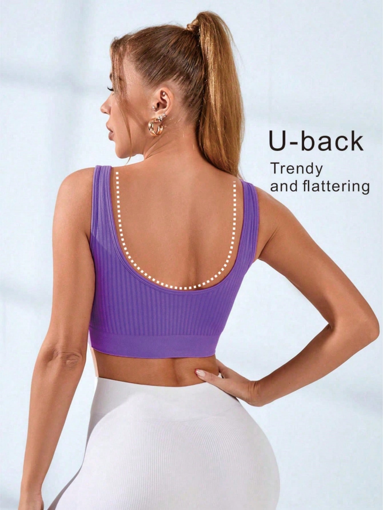 여성용 골지 U넥 스포츠 브라 심리스 와이드 스트랩 요 - Seamless Ribbed Workout Tank Top 리뷰 및 가격