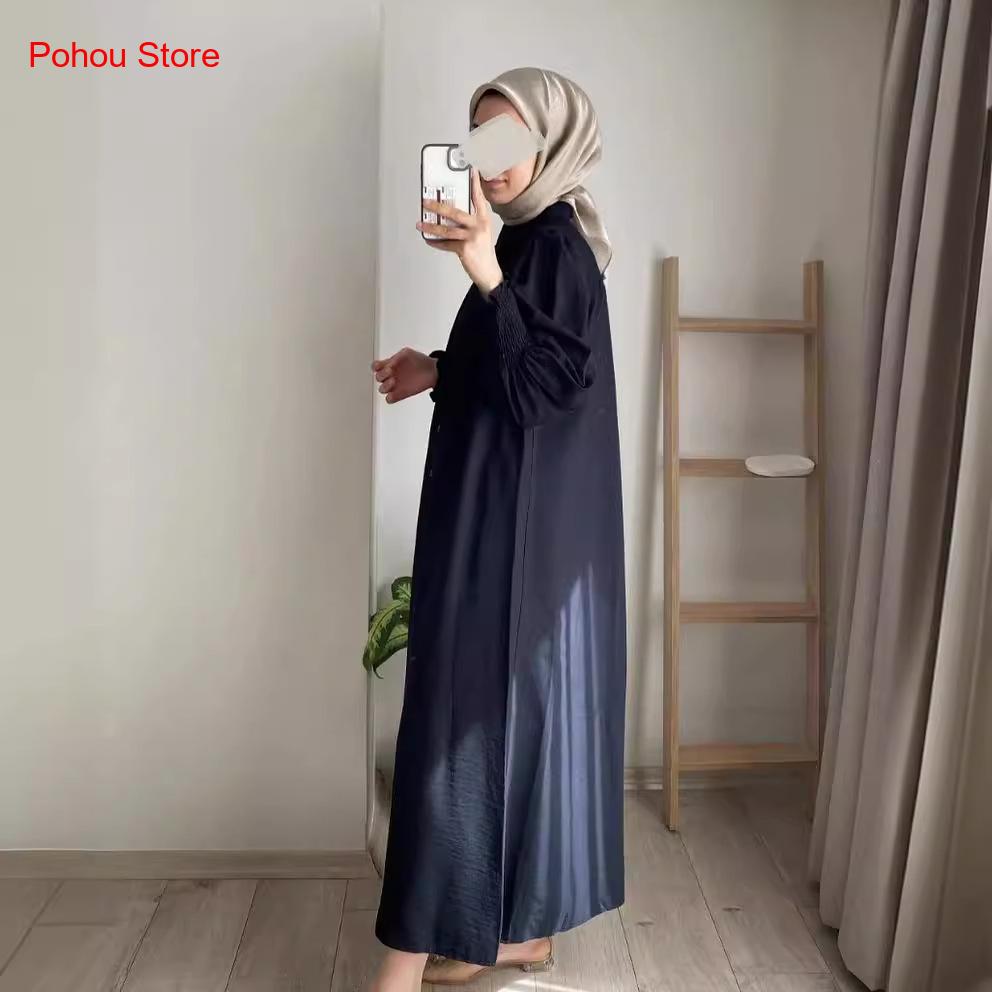 한국 스타일 셔츠 드레스 여성용 하이웨이스트 롱 드레스 - Korean Style A Line Shirt Dress 리뷰 및 가격