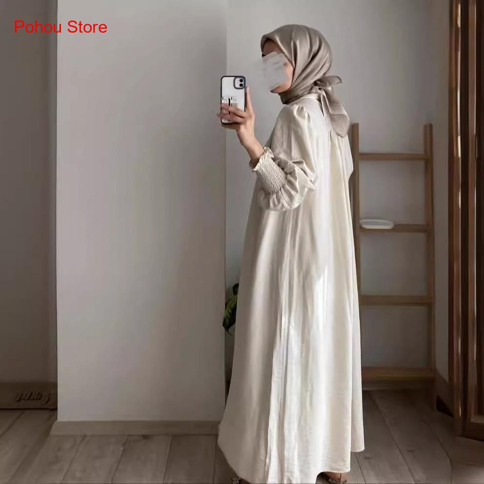 한국 스타일 셔츠 드레스 여성용 하이웨이스트 롱 드레스 - Korean Style A Line Shirt Dress 리뷰 및 가격