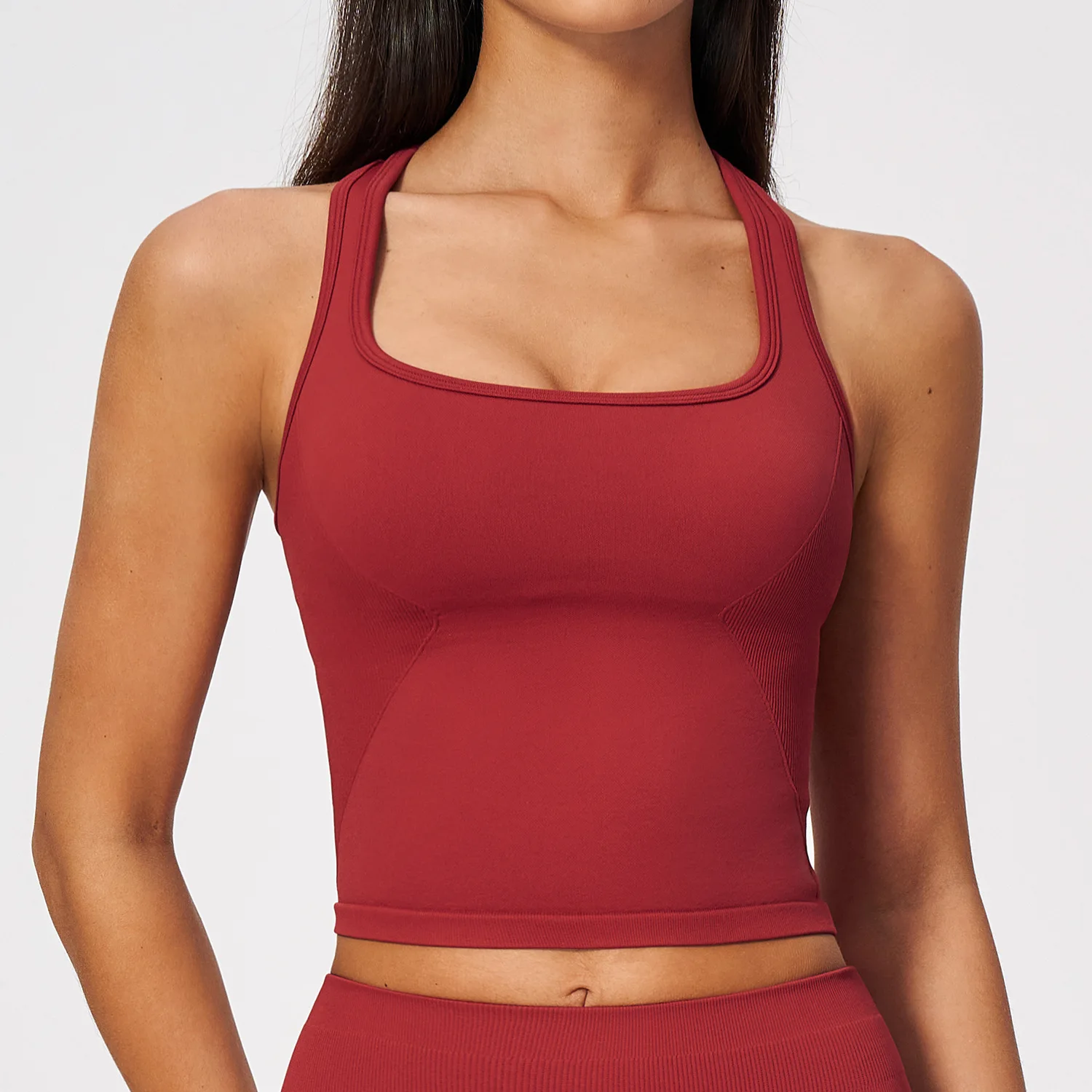 여성용 심리스 골지 요가 스포츠 브라, 크로스 백 디자 - Seamless Ribbed Workout Tank Top 리뷰 및 가격