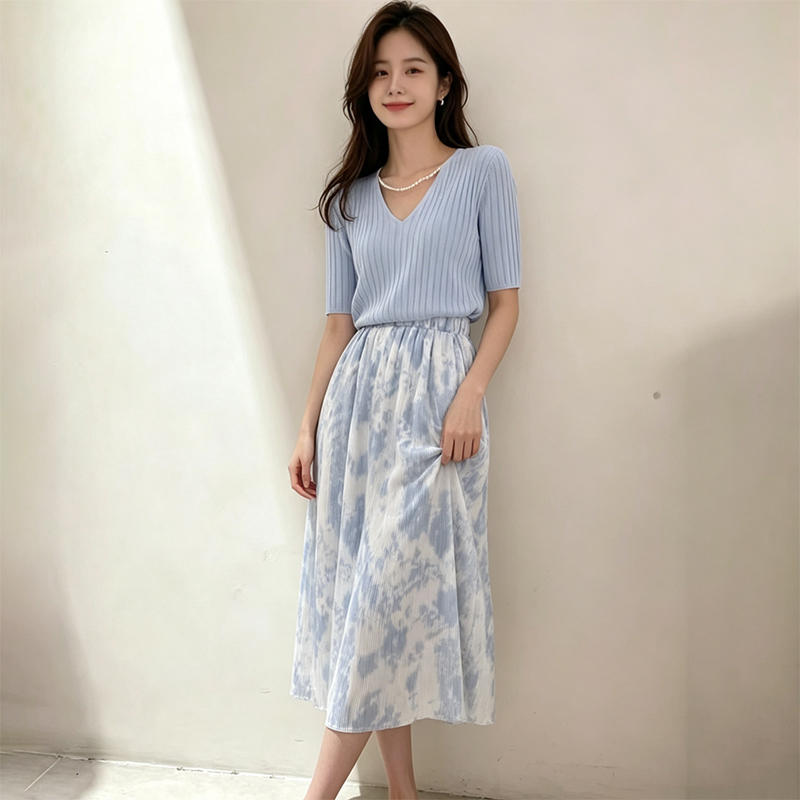 2026 여름 여성용 젠틀 숏 슬리브 V넥 티셔츠 드레 - Korean Style A Line Shirt Dress 리뷰 및 가격