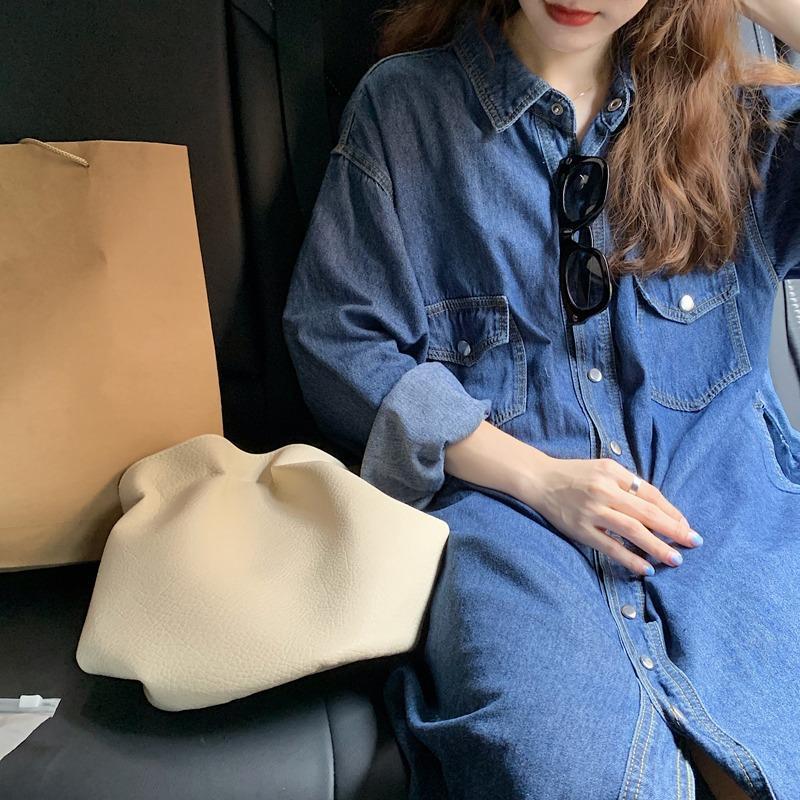 2026 새로운 여성 데님 셔츠 드레스 긴 소매 무릎  - Korean Style A Line Shirt Dress 리뷰 및 가격