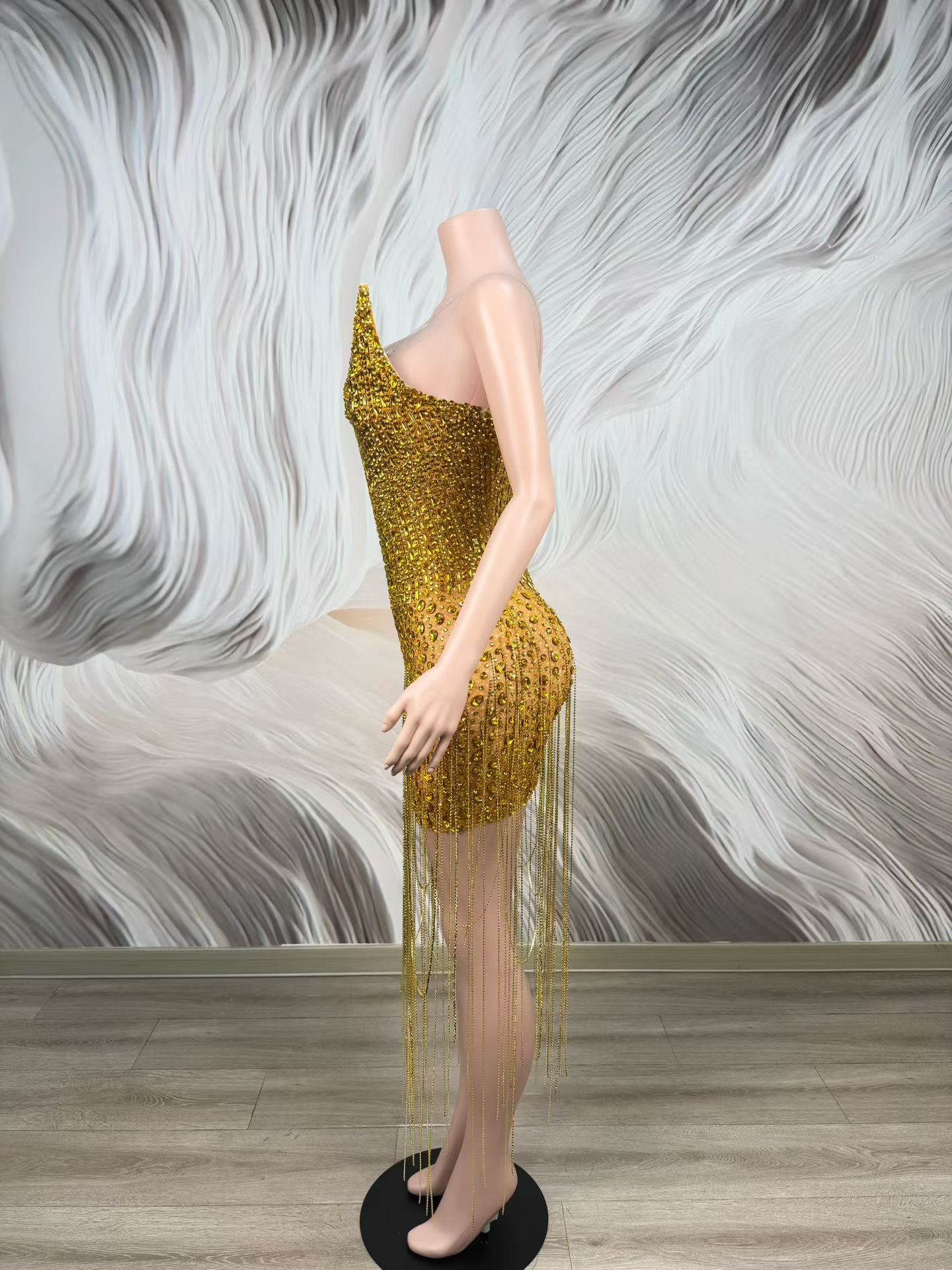 생일 파티를 위한 화려한 금색 칵테일 드레스, 반짝이는 - Sparkly Rhinestone Club Party Dress 리뷰 및 가격