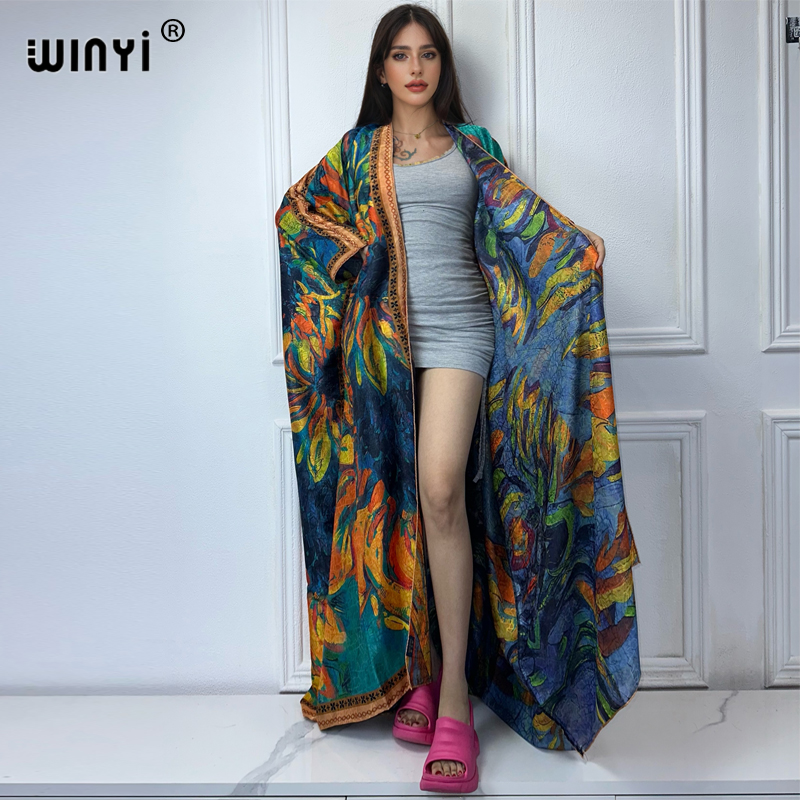 WINYI 하이 퀄리티 보호 프린트 오픈 코트, 비치  - Boho Summer Beach Maxi Dress 리뷰 및 가격